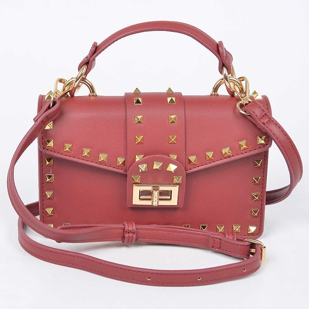 Studded Top Handle Clutch
