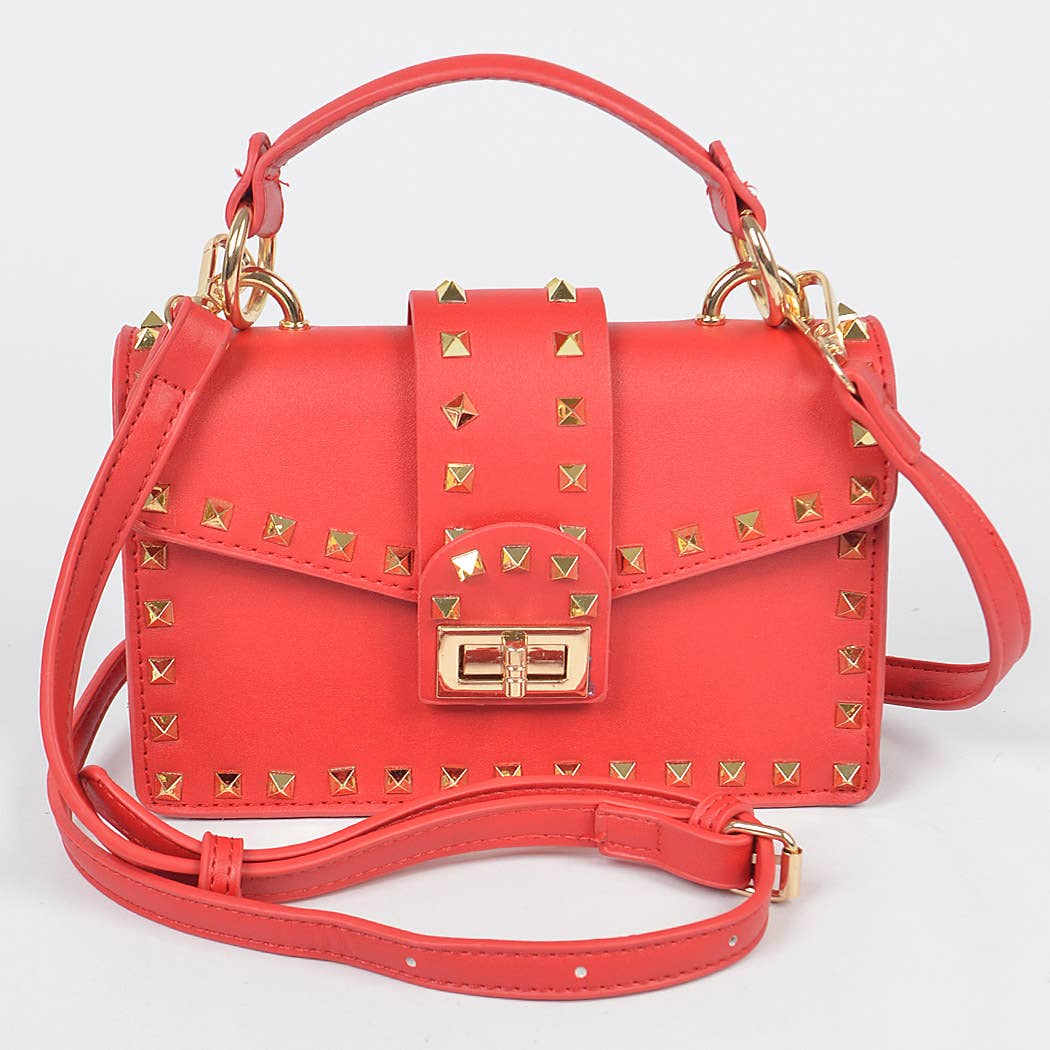 Studded Top Handle Clutch