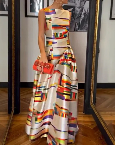 WOLFF Elegant Vintage Floral Maxi Dress (One Piece)