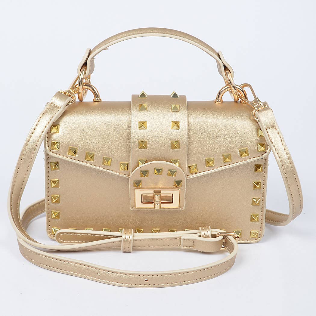 Studded Top Handle Clutch